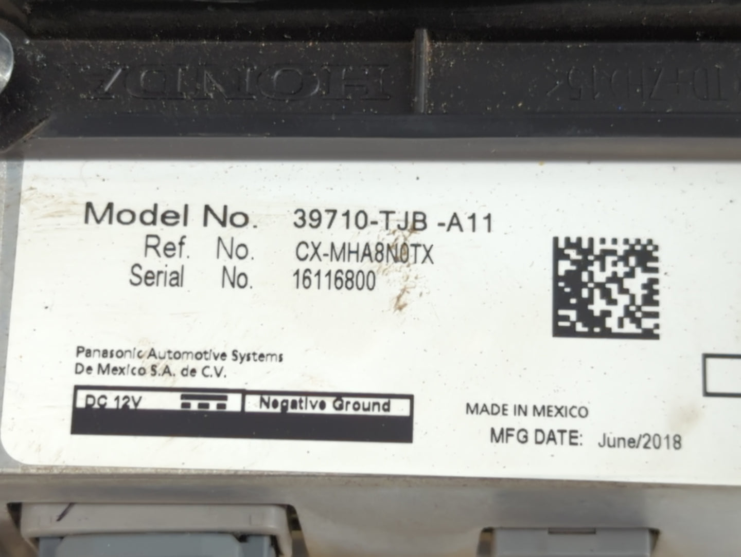 2019-2021 Acura Rdx Radio AM FM Cd Player Receiver Replacement P/N:39710-TJB-A11 Fits Fits 2019 2020 2021 OEM Used Auto Part