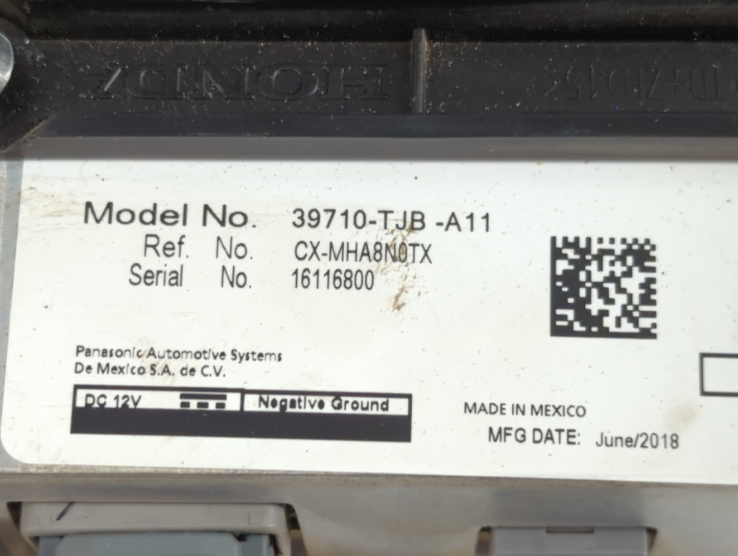 2019-2021 Acura Rdx Radio AM FM Cd Player Receiver Replacement P/N:39710-TJB-A11 Fits Fits 2019 2020 2021 OEM Used Auto Part