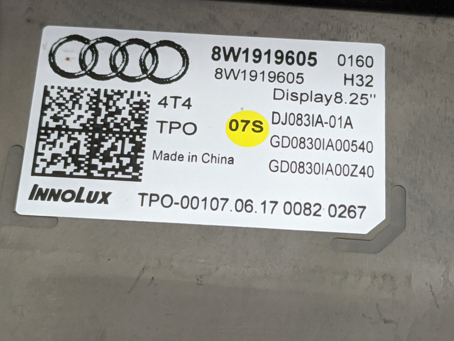 2017-2019 Audi A4 Information Display Screen 5031062 - Oemusedautoparts1.com