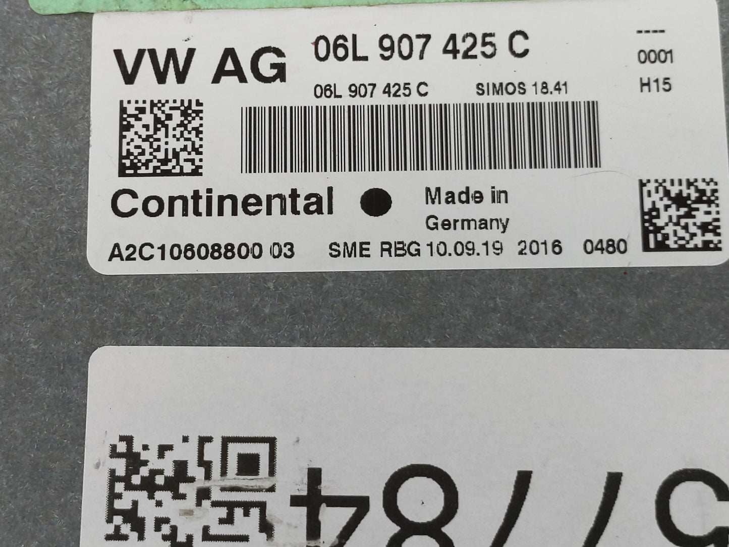 2019 Audi A5 PCM Engine Control Computer ECU ECM PCU OEM P/N:06L 907 425 C Fits OEM Used Auto Parts - Oemusedautoparts1.com