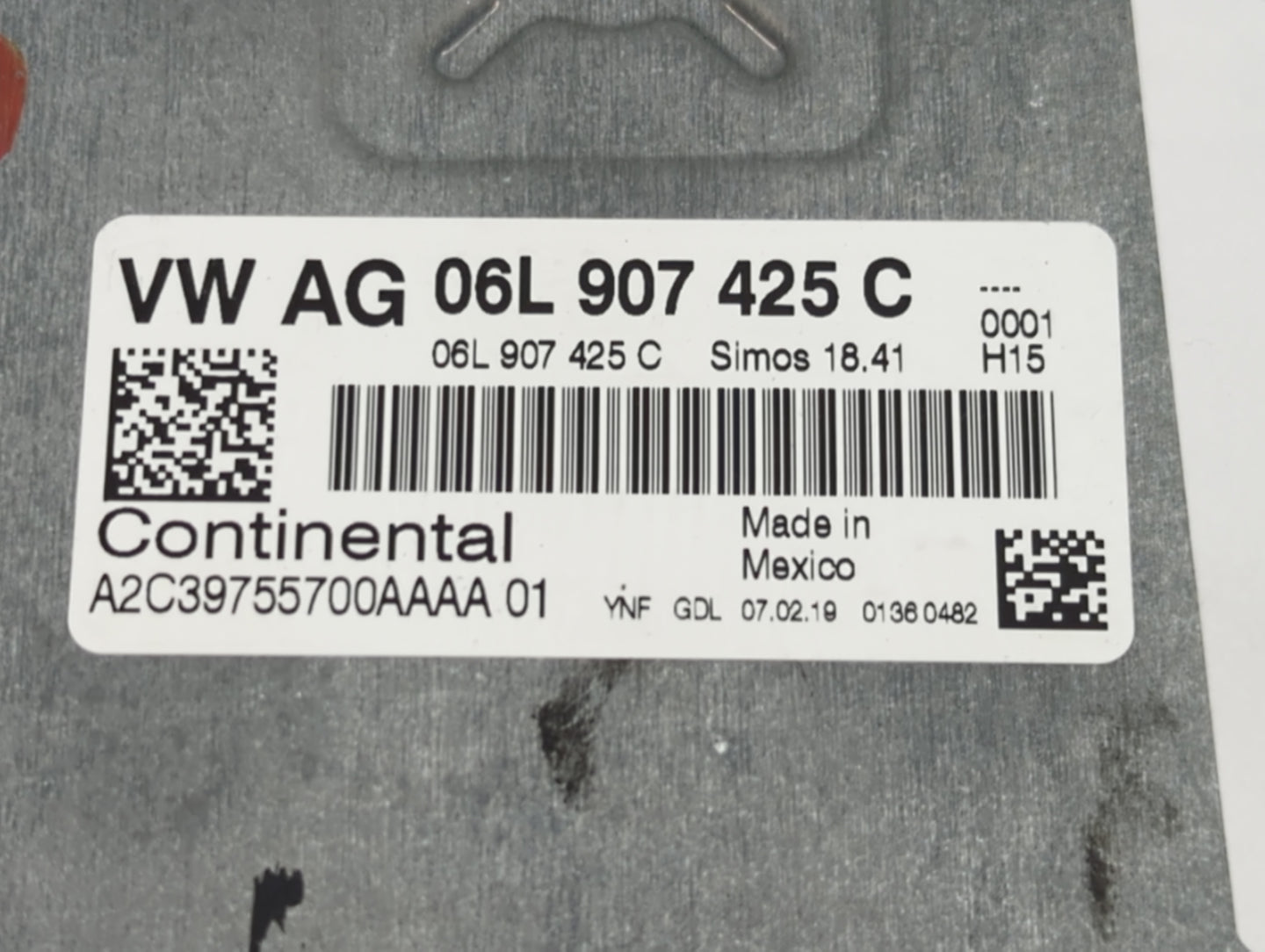 2018-2020 Audi Q5 PCM Engine Control Computer ECU ECM PCU OEM P/N:06L 907 425 C Fits Fits 2018 2019 2020 OEM Used Auto Parts