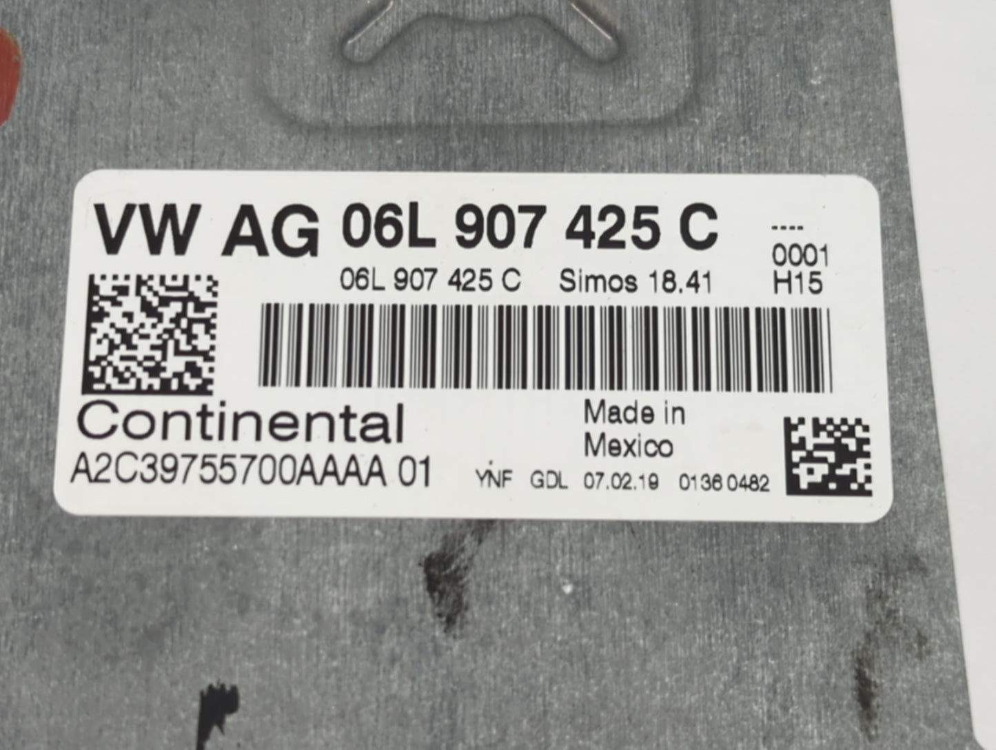 2018-2020 Audi Q5 PCM Engine Control Computer ECU ECM PCU OEM P/N:06L 907 425 C Fits Fits 2018 2019 2020 OEM Used Auto Parts