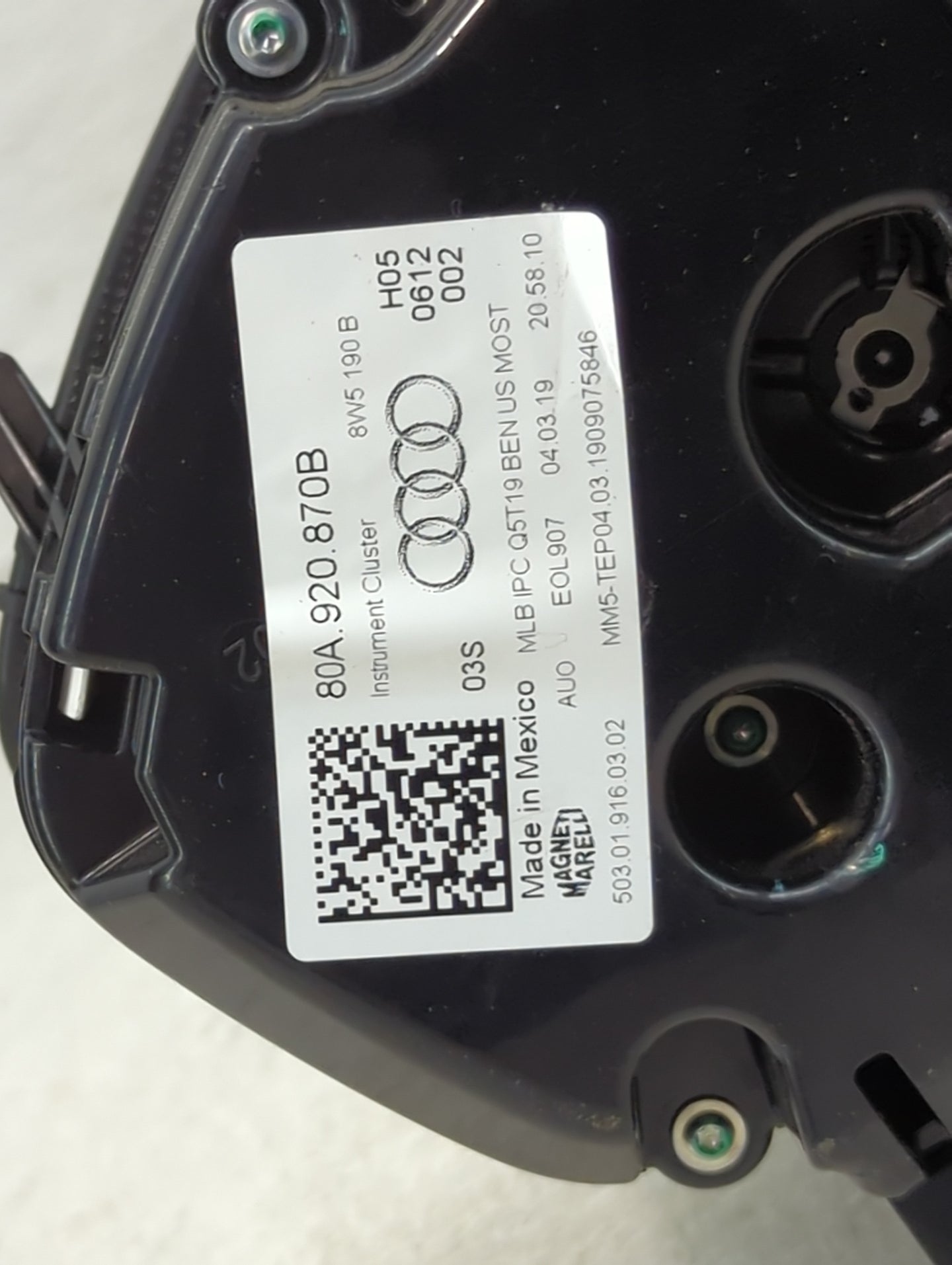 2019-2020 Audi Q5 Instrument Cluster Speedometer Gauges P/N:80A.920.870B 80A920870B Miles:46K Fits Fits 2019 2020 OEM Used A