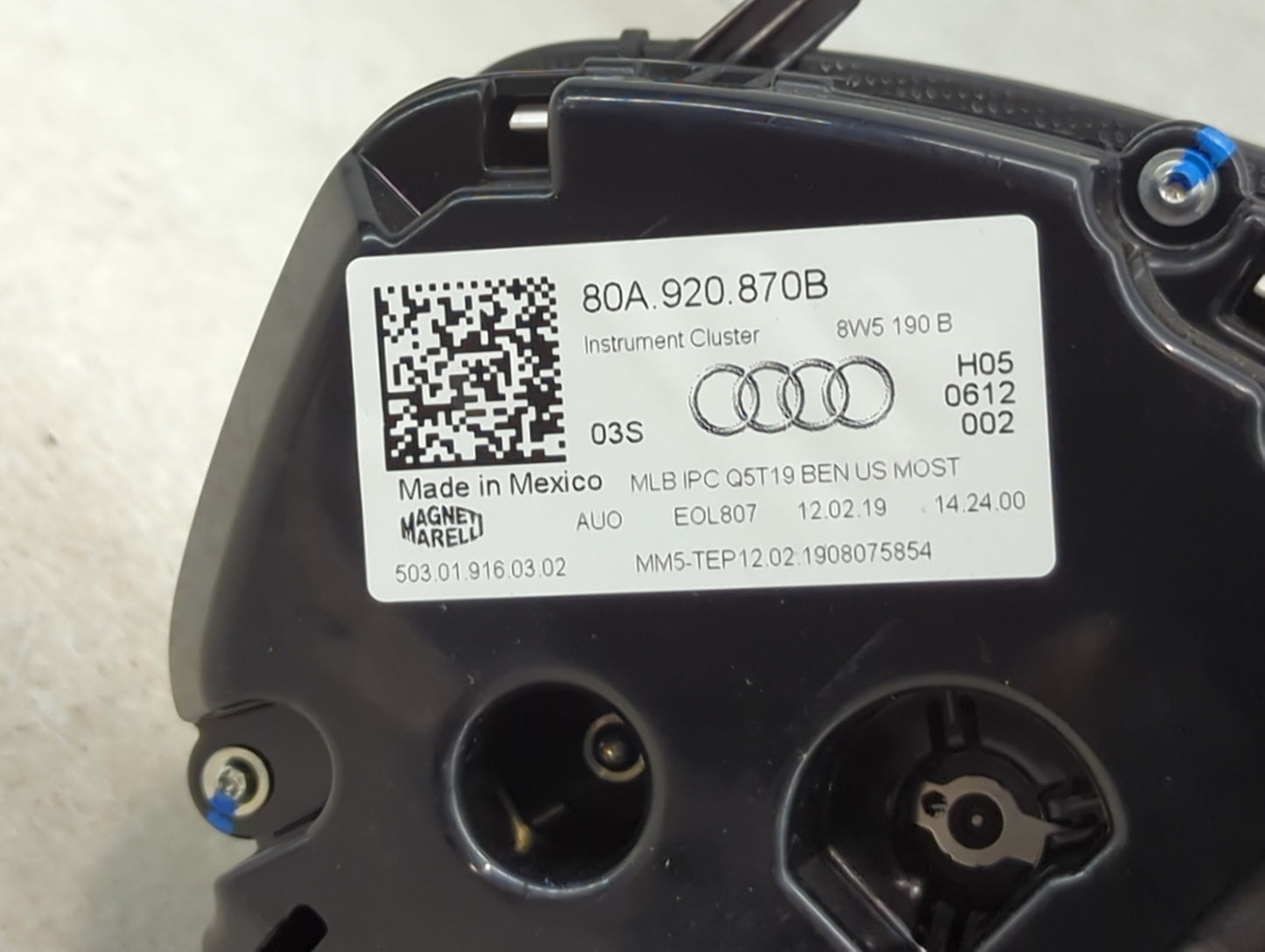 2019-2020 Audi Q5 Instrument Cluster Speedometer Gauges P/N:80A.920.870B 8W5190B Miles:71K Fits Fits 2019 2020 OEM Used Auto