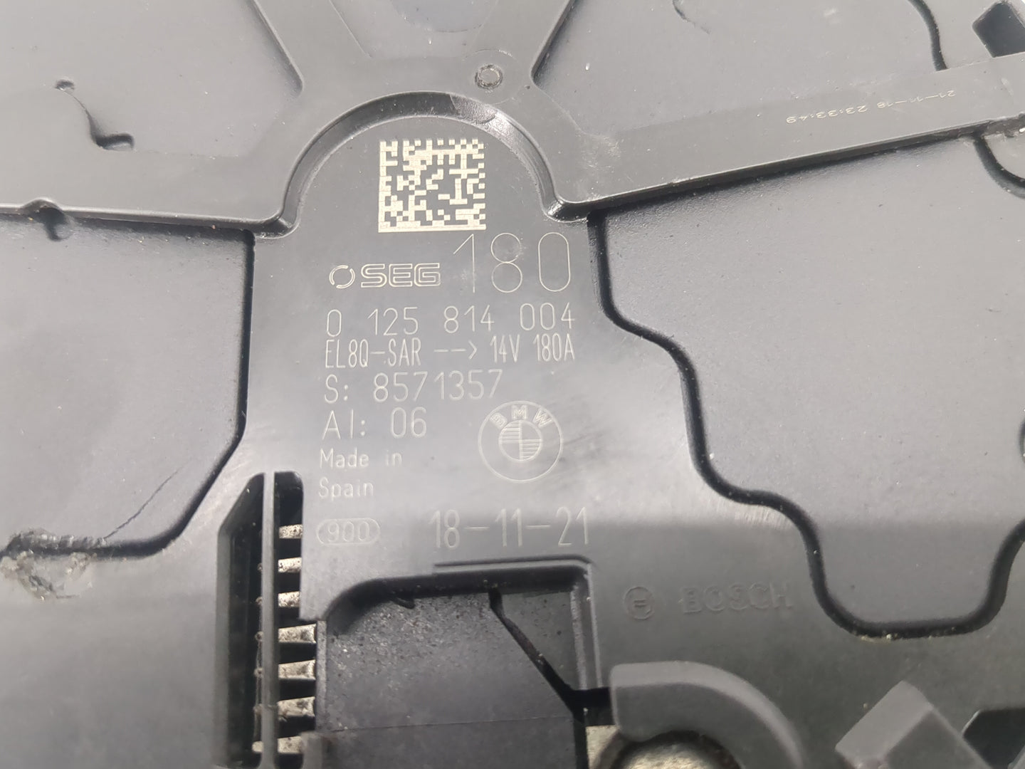 2018-2019 Bmw X3 Alternator Replacement Generator Charging Assembly Engine OEM P/N:8571357 0 125 814 004 Fits OEM Used Auto 