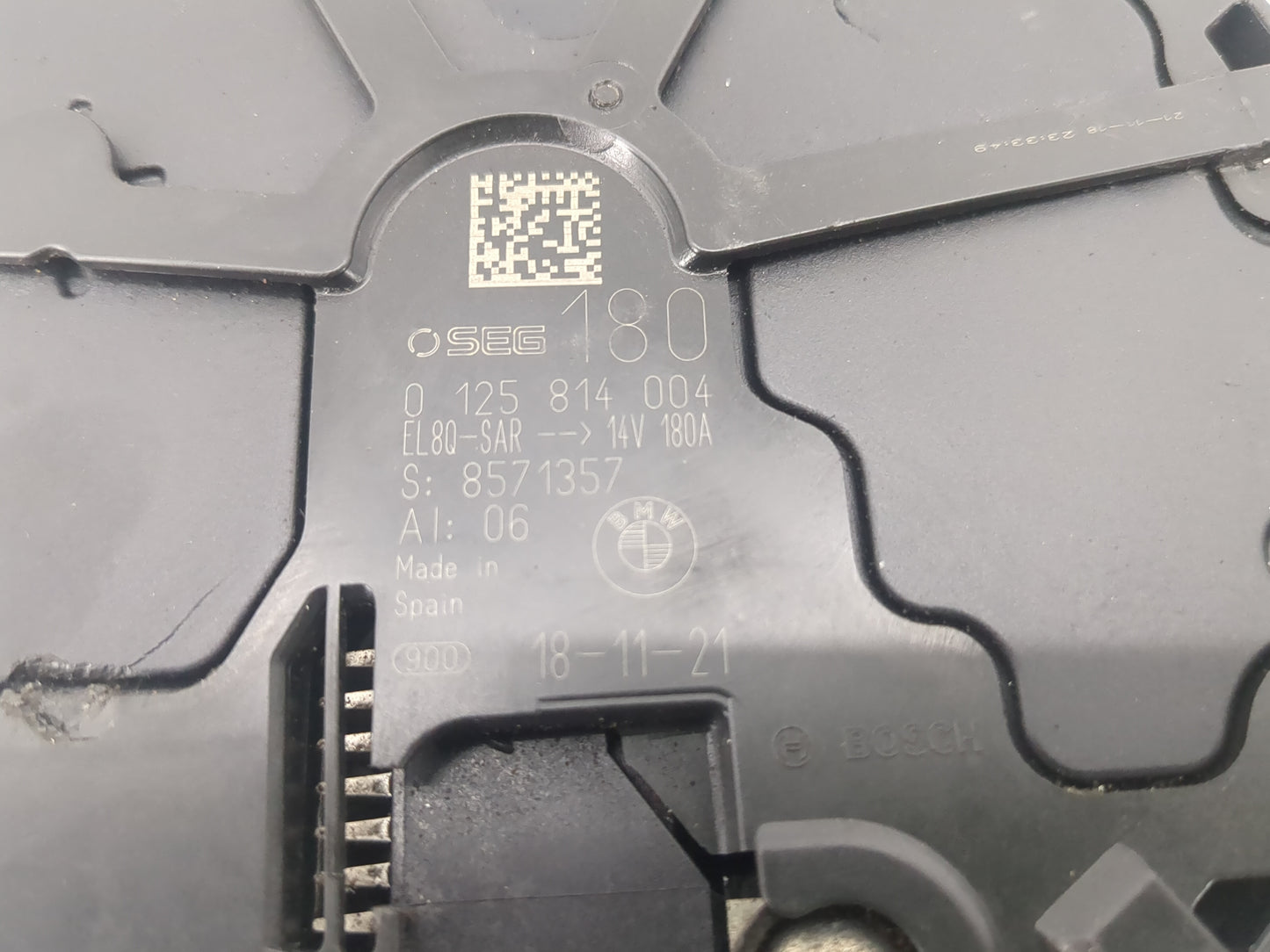 2018-2019 Bmw X3 Alternator Replacement Generator Charging Assembly Engine OEM P/N:8571357 0 125 814 004 Fits OEM Used Auto 