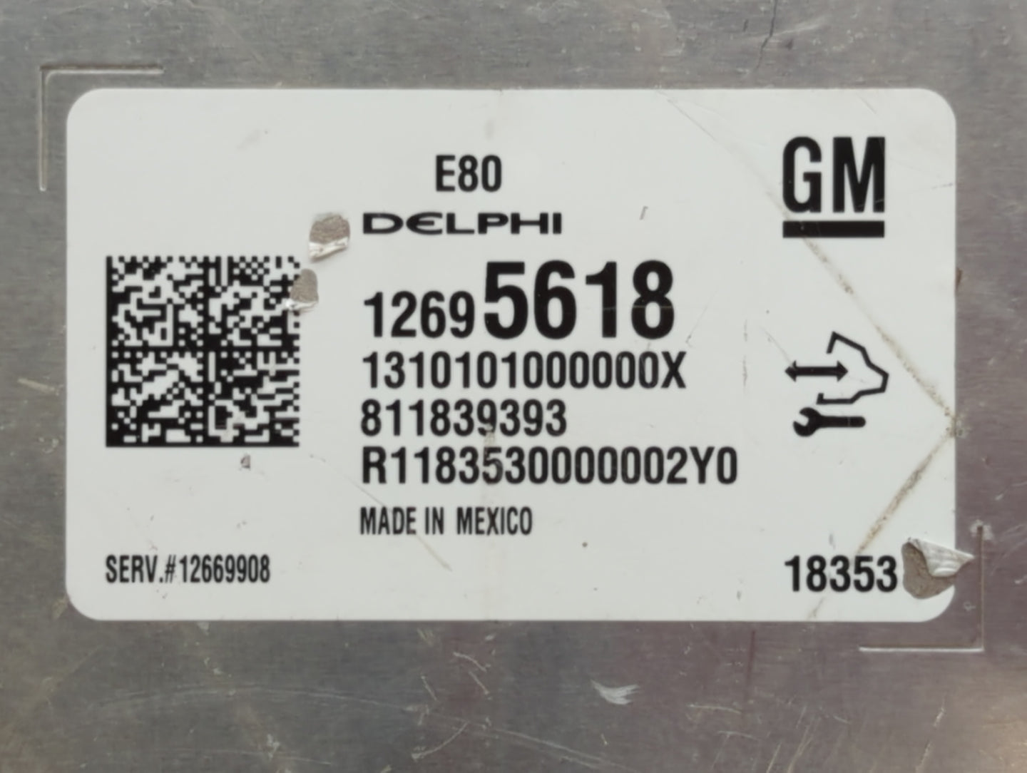 2019 Buick Encore PCM Engine Control Computer ECU ECM PCU OEM P/N:12695618 12692812, 12681528 Fits Fits 2017 2018 2020 2021 