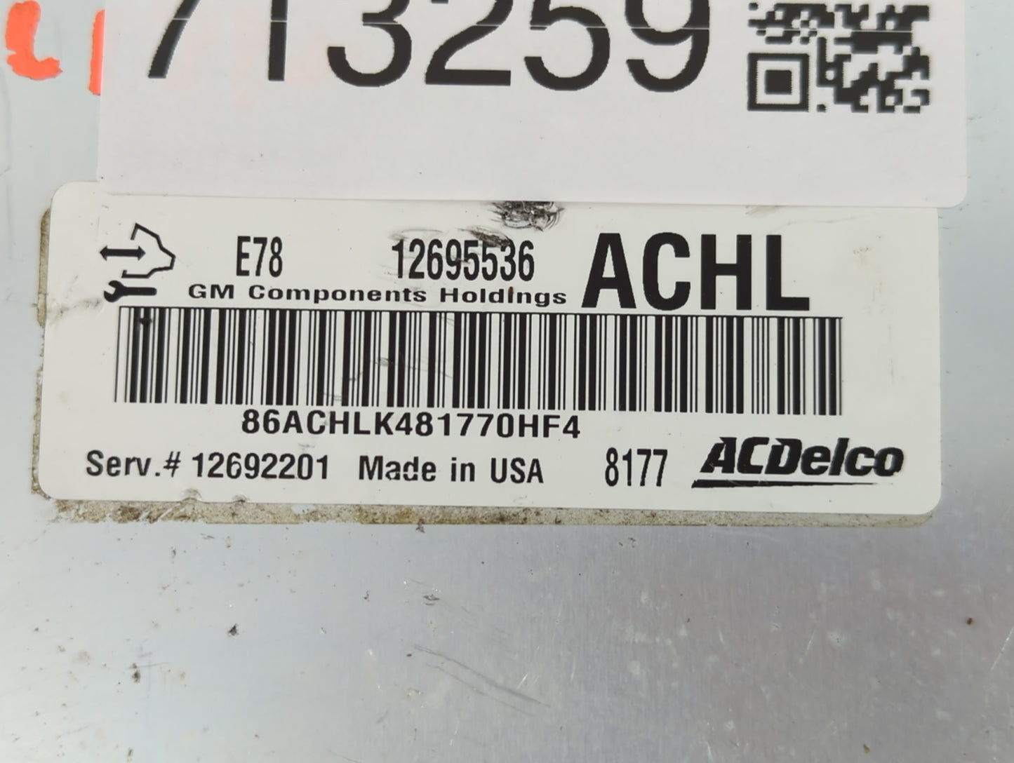 2017-2021 Buick Encore PCM Engine Control Computer ECU ECM PCU OEM P/N:12695536 E78 12695536 Fits Fits 2017 2018 2019 2020 2