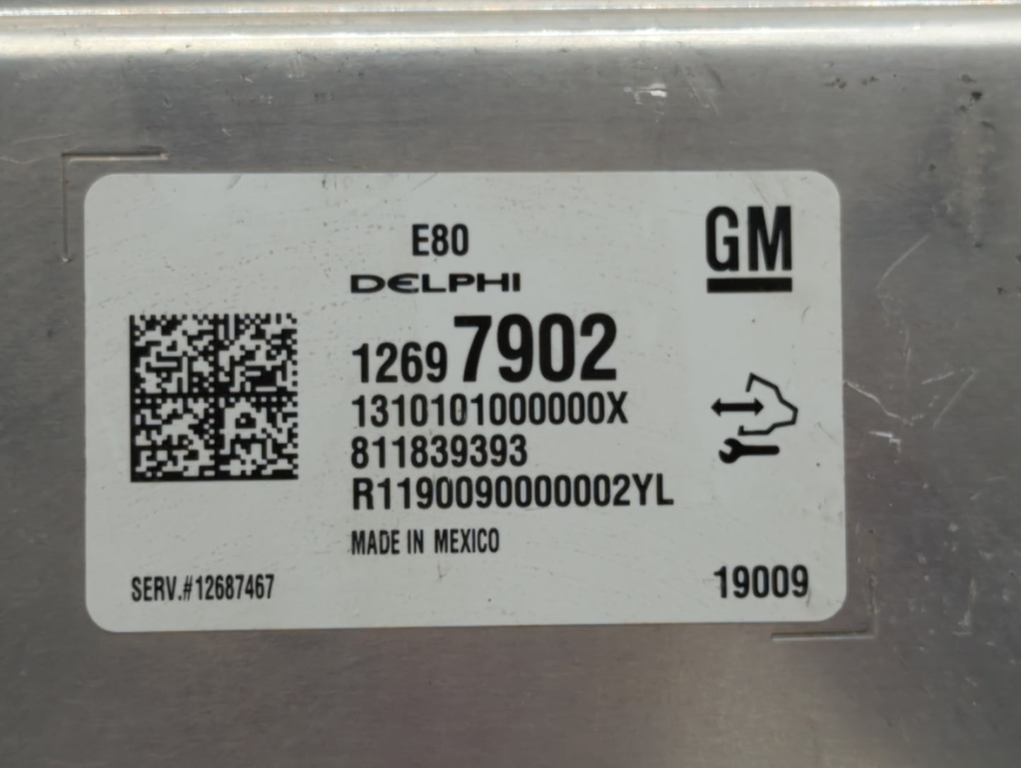 2019 Chevrolet Camaro PCM Engine Control Computer ECU ECM PCU OEM P/N:12697902 12687467, 12669908, 12681528 Fits Fits 2017 2