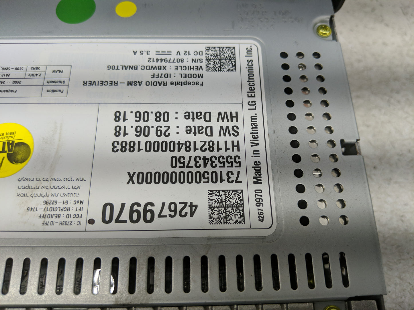 2019 Chevrolet Cruze Radio AM FM Cd Player Receiver Replacement P/N:42679970 Fits OEM Used Auto Parts - Oemusedautoparts1.co