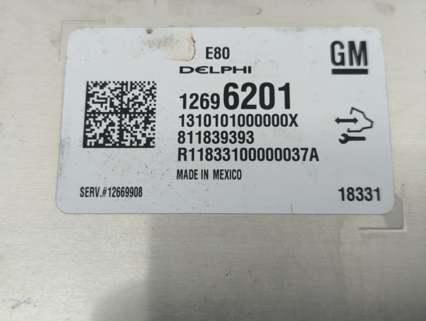 2017-2019 Chevrolet Cruze PCM Engine Control Computer ECU ECM PCU OEM P/N:12696201 Fits Fits 2017 2018 2019 2020 2021 2022 O