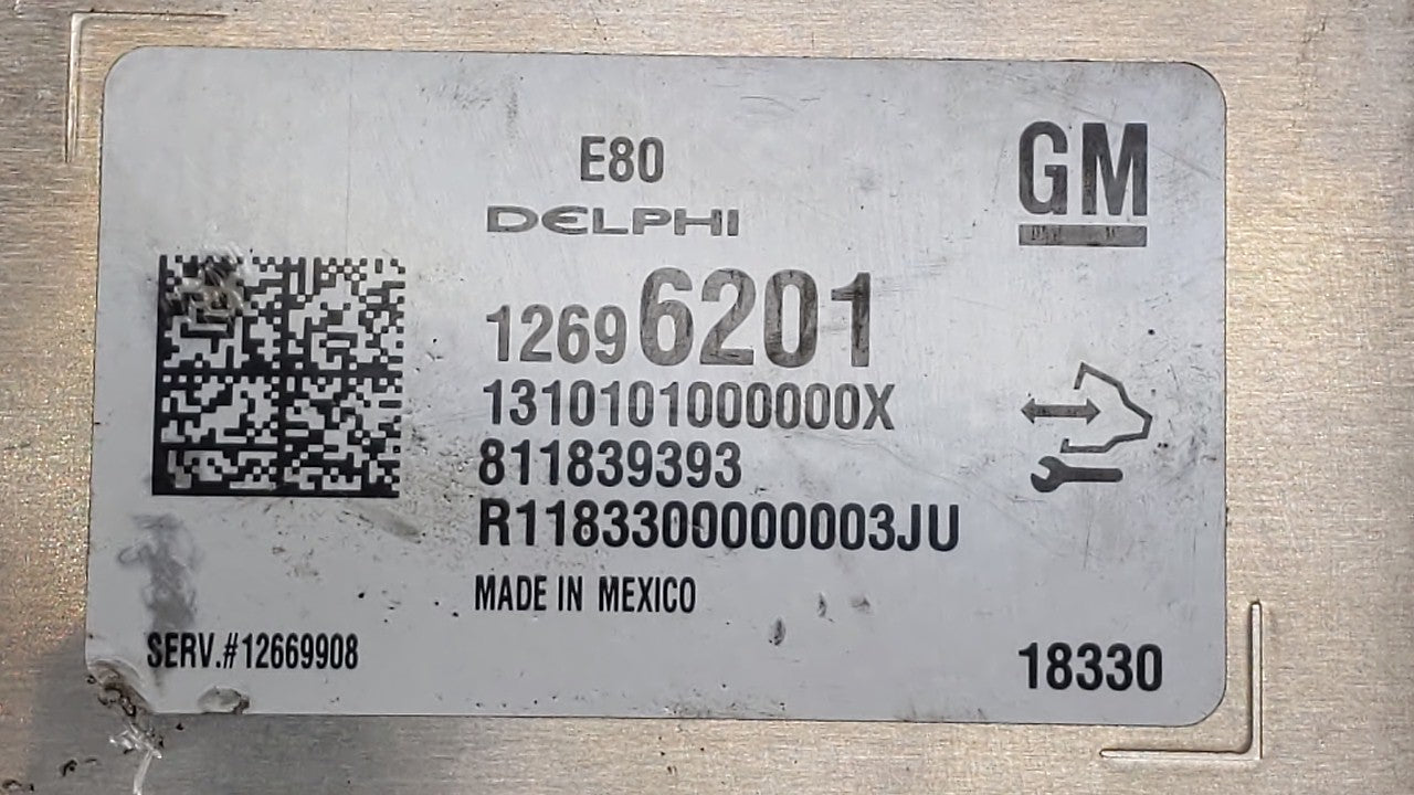 2017-2018 Chevrolet Cruze PCM Engine Control Computer ECU ECM PCU OEM P/N:12680876 12677677, 12692812 Fits Fits 2017 2018 20