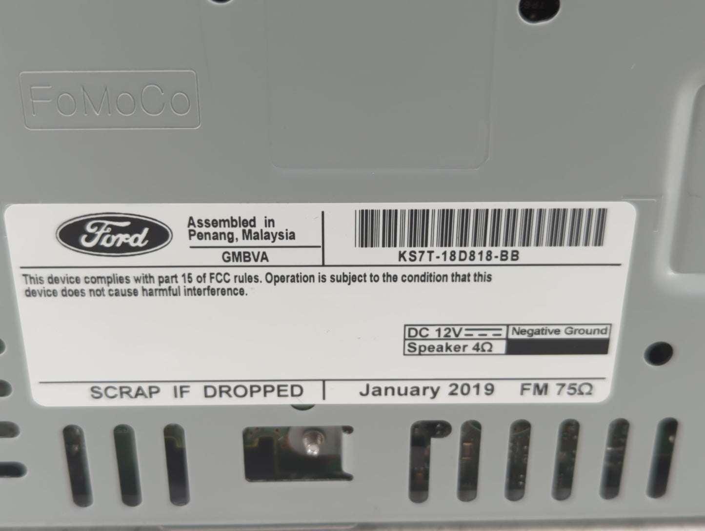 2019 Chevrolet Cruze Radio AM FM Cd Player Receiver Replacement P/N:KS7T-18D818-BB Fits OEM Used Auto Parts - Oemusedautopar