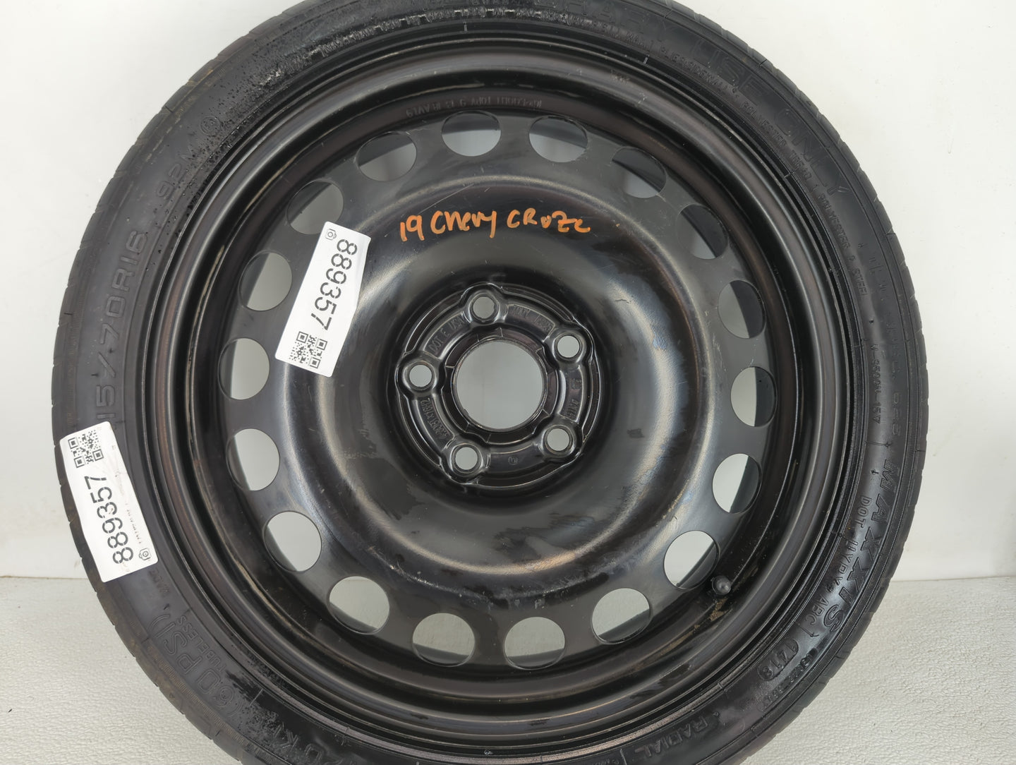 2019 Chevrolet Cruze Spare Donut Tire Wheel Rim Oem - Oemusedautoparts1.com
