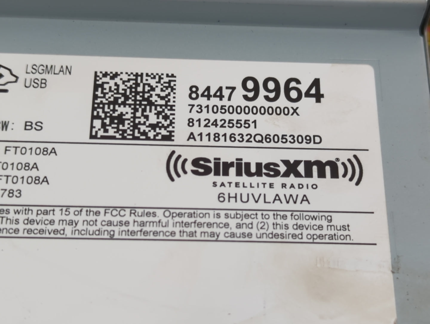 2019 Chevrolet Equinox Radio AM FM Cd Player Receiver Replacement P/N:84479964 Fits Fits 2020 2021 OEM Used Auto Parts - Oem