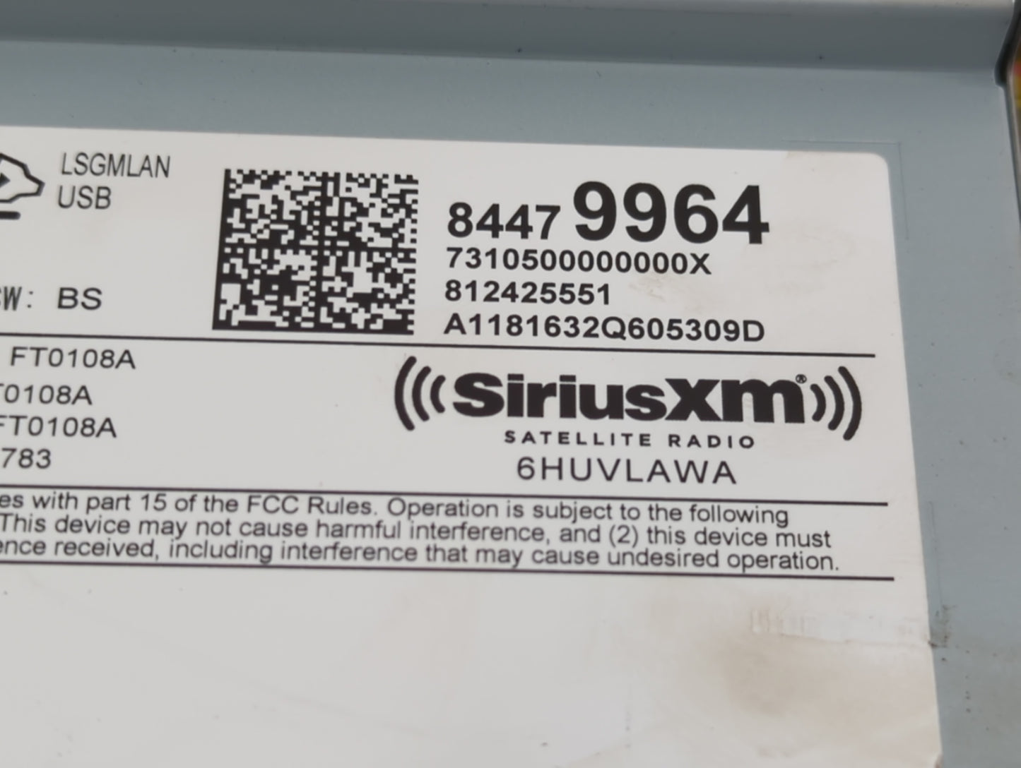 2019 Chevrolet Equinox Radio AM FM Cd Player Receiver Replacement P/N:84479964 Fits Fits 2020 2021 OEM Used Auto Parts - Oem
