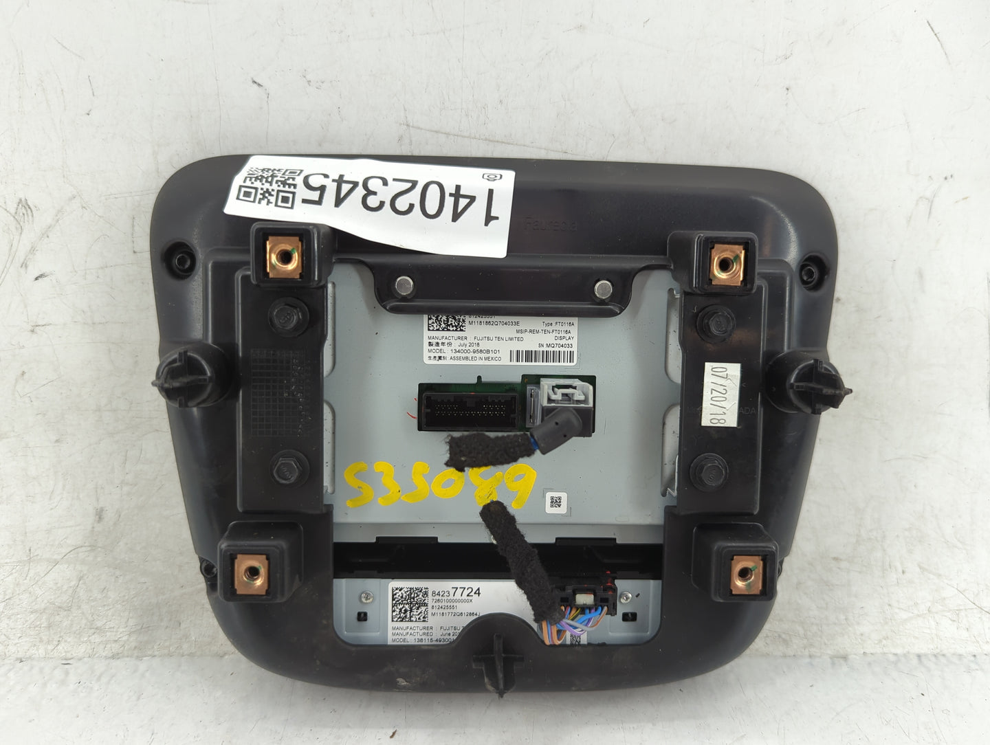 2019-2022 Chevrolet Equinox Radio AM FM Cd Player Receiver Replacement P/N:81245551 84237724 Fits Fits 2018 2019 2020 2021 2