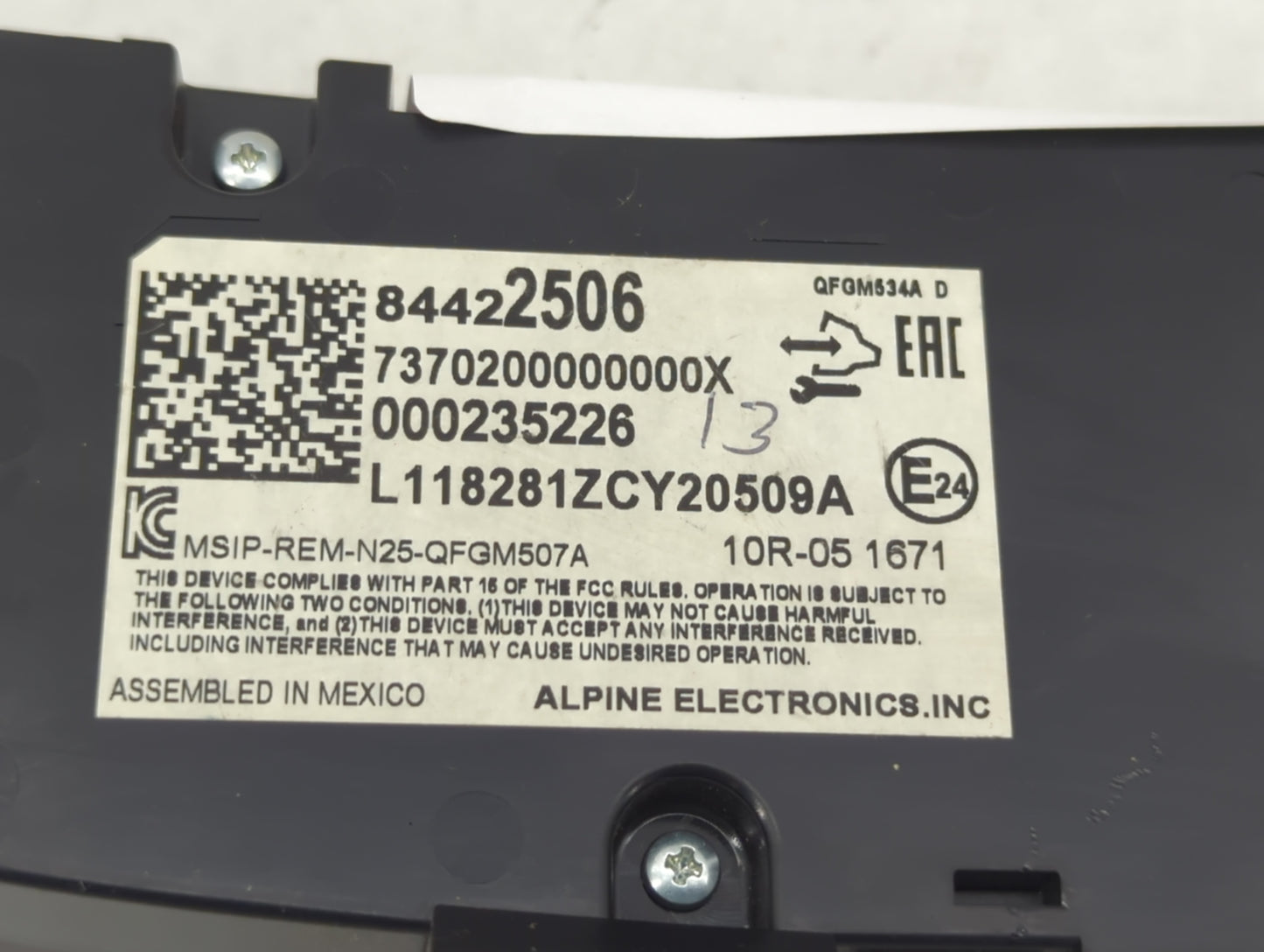 2018-2019 Chevrolet Equinox Climate Control Module Temperature AC/Heater Replacement P/N:84422506 13QFGM507A Fits Fits 2018 