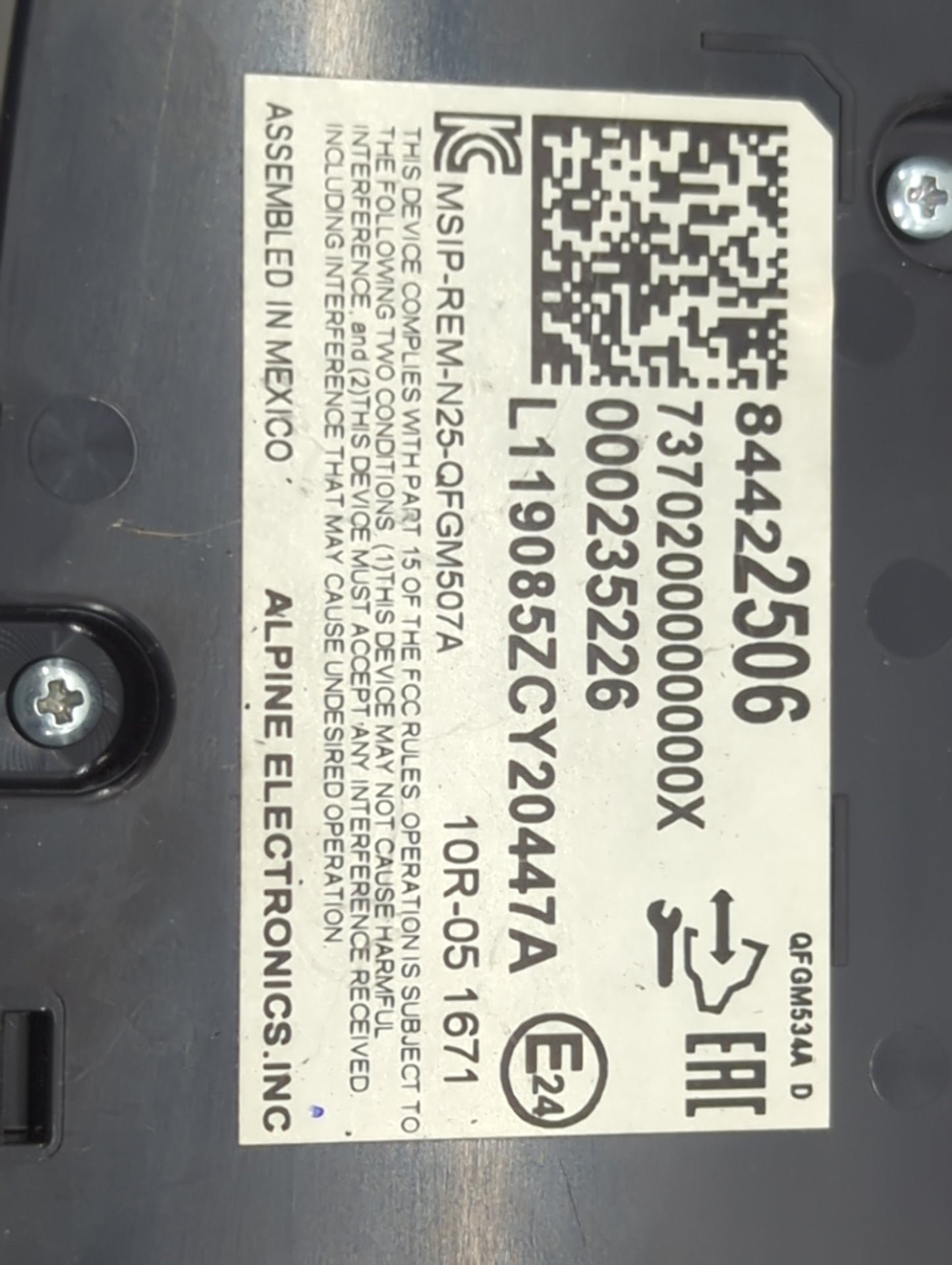 2018-2019 Chevrolet Equinox Climate Control Module Temperature AC/Heater Replacement P/N:84422506 MSIP-REM-N25-QFGM507A Fits