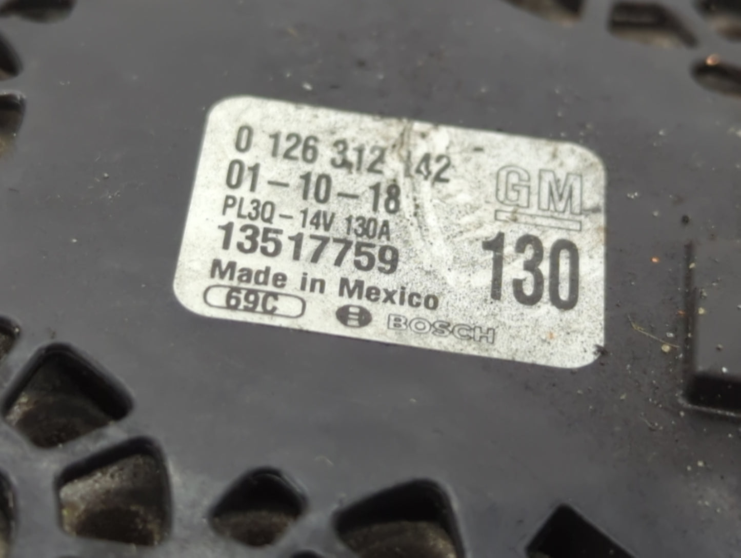 2018-2022 Chevrolet Equinox Alternator Replacement Generator Charging Assembly Engine OEM P/N:13517759 0 126 312 142 Fits OE