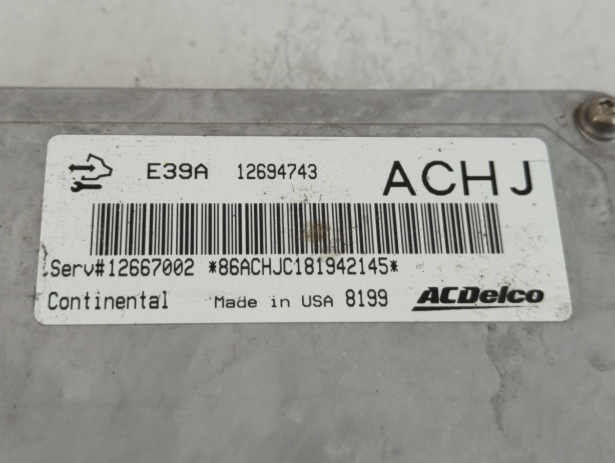 2017-2020 Chevrolet Impala PCM Engine Control Computer ECU ECM PCU OEM P/N:12694743 Fits 2017 2018 2019 2020 OEM Used Auto P