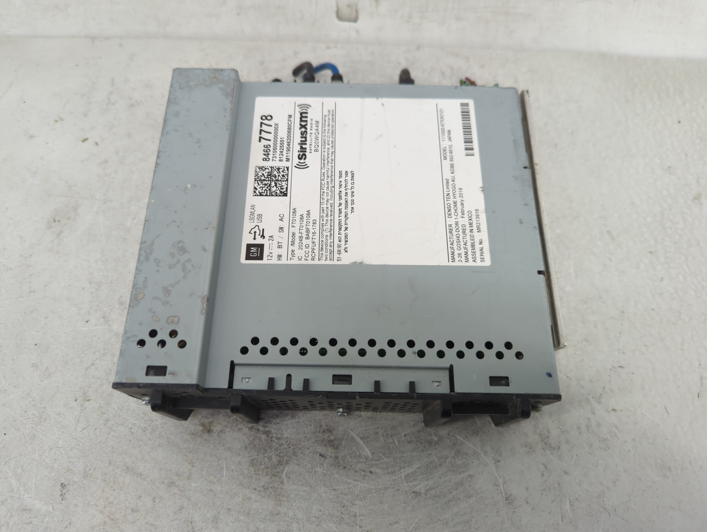 2019-2021 Chevrolet Malibu Radio AM FM Cd Player Receiver Replacement P/N:84667778 Fits Fits 2019 2020 2021 OEM Used Auto Pa