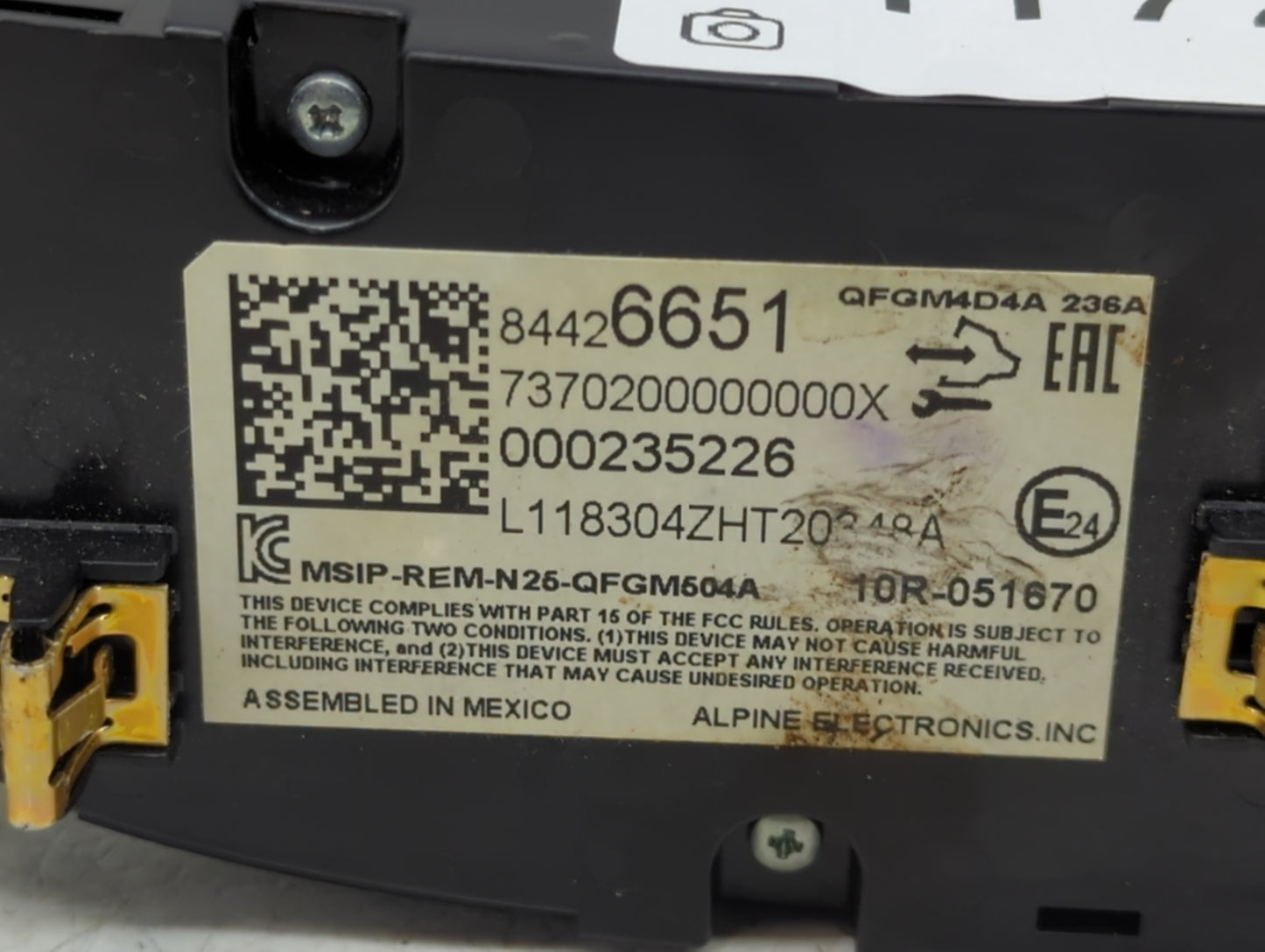 2019-2021 Chevrolet Malibu Climate Control Module Temperature AC/Heater Replacement P/N:000235226 84426651 Fits OEM Used Aut