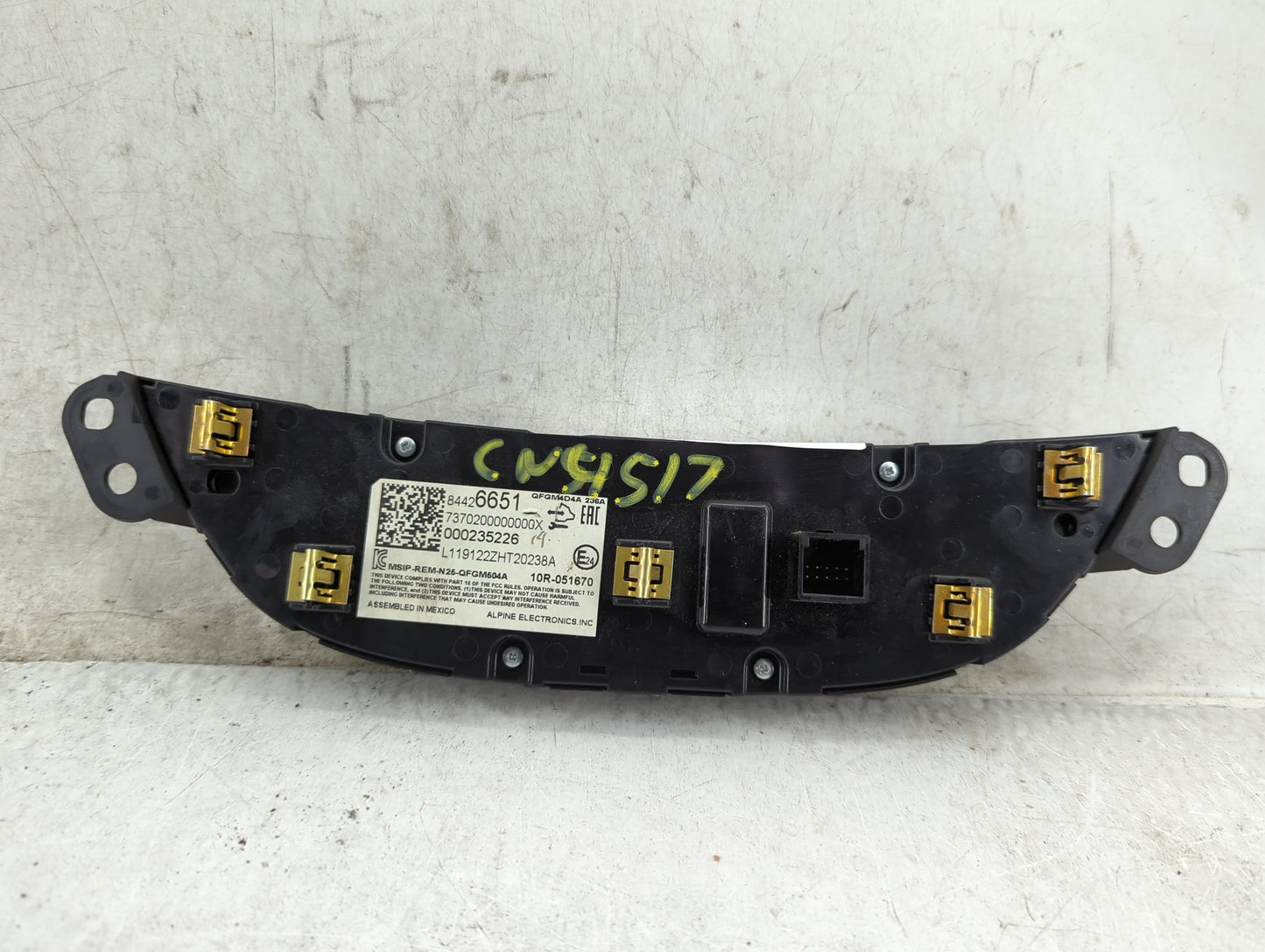2019-2021 Chevrolet Malibu Climate Control Module Temperature AC/Heater Replacement P/N:84426651 Fits Fits 2019 2020 2021 OE