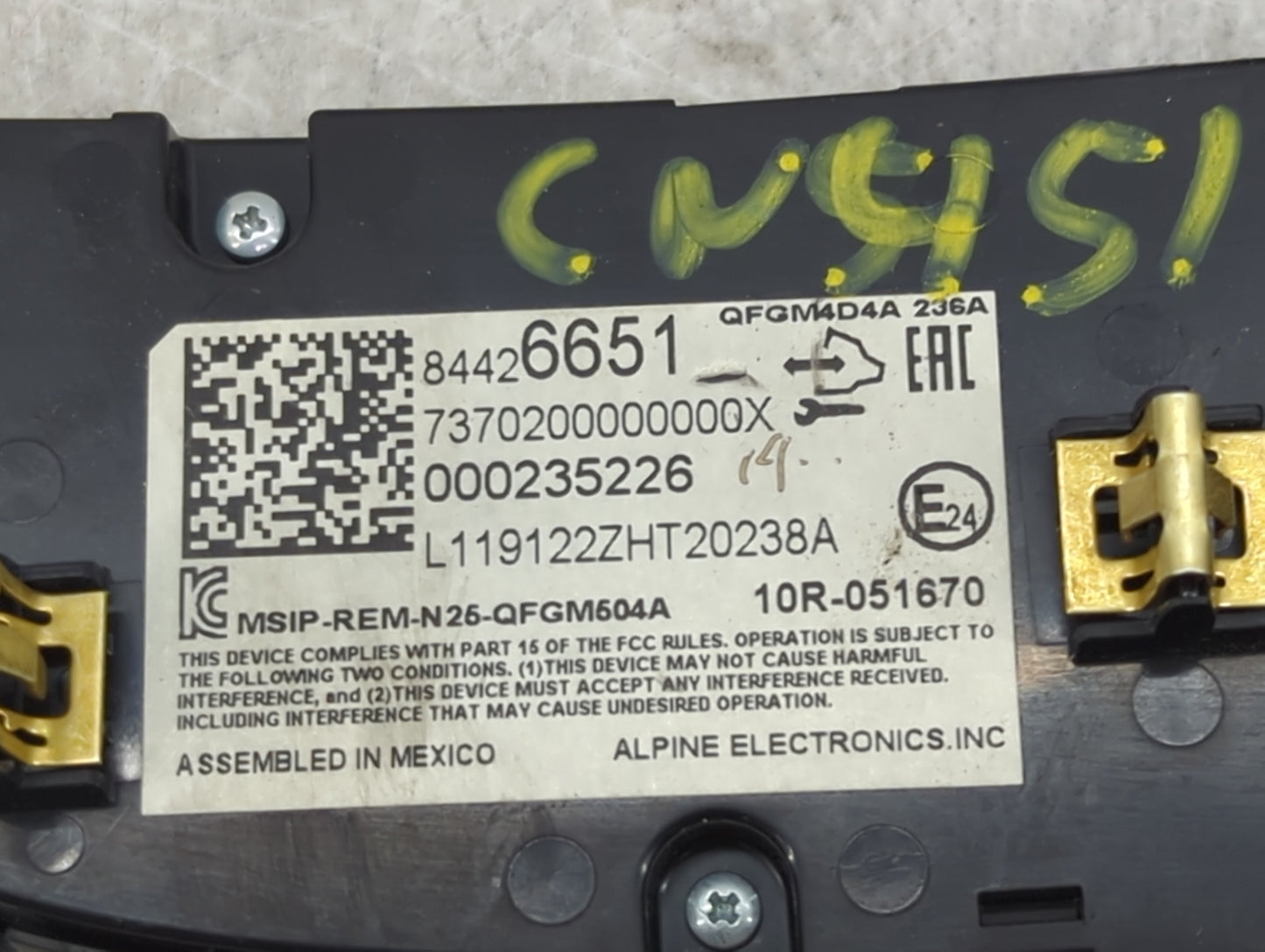 2019-2021 Chevrolet Malibu Climate Control Module Temperature AC/Heater Replacement P/N:84426651 Fits Fits 2019 2020 2021 OE