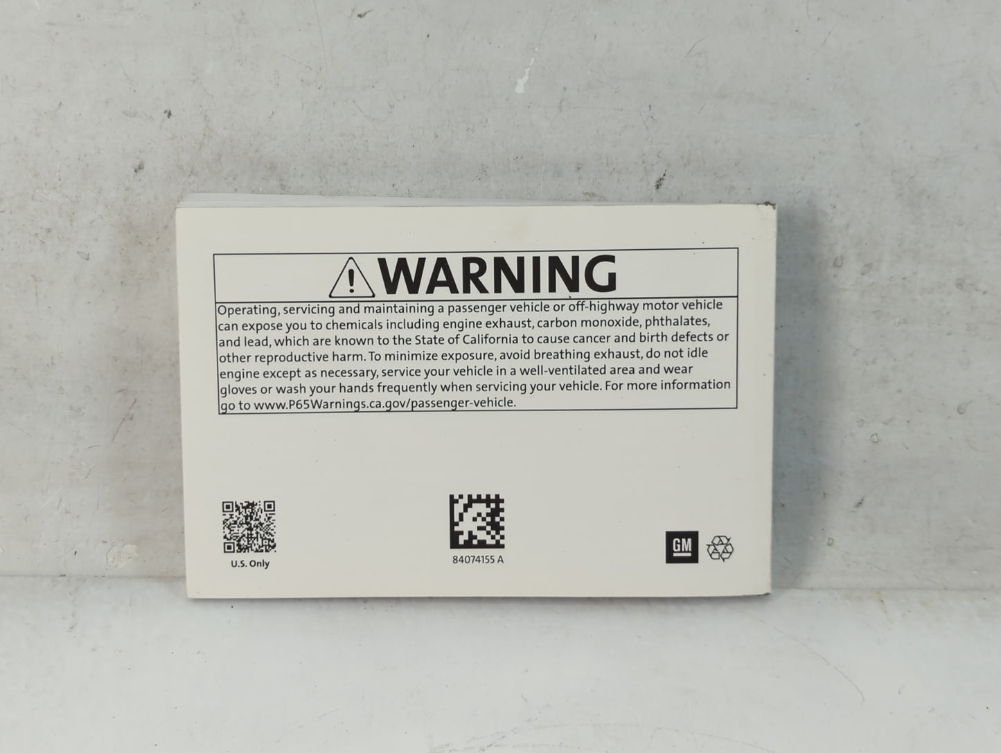 2019 Chevrolet Malibu Owners Manual Book Guide P/N:84074155A OEM Used Auto Parts - Oemusedautoparts1.com