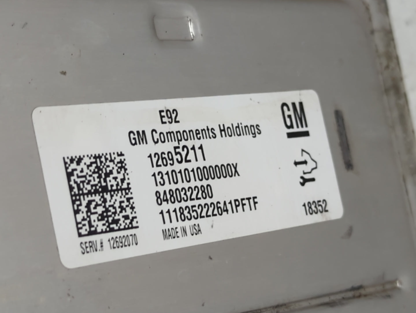 2019 Chevrolet Silverado 1500 PCM Engine Control Computer ECU ECM PCU OEM P/N:12695211 12692070 Fits Fits 2018 2020 2021 OEM