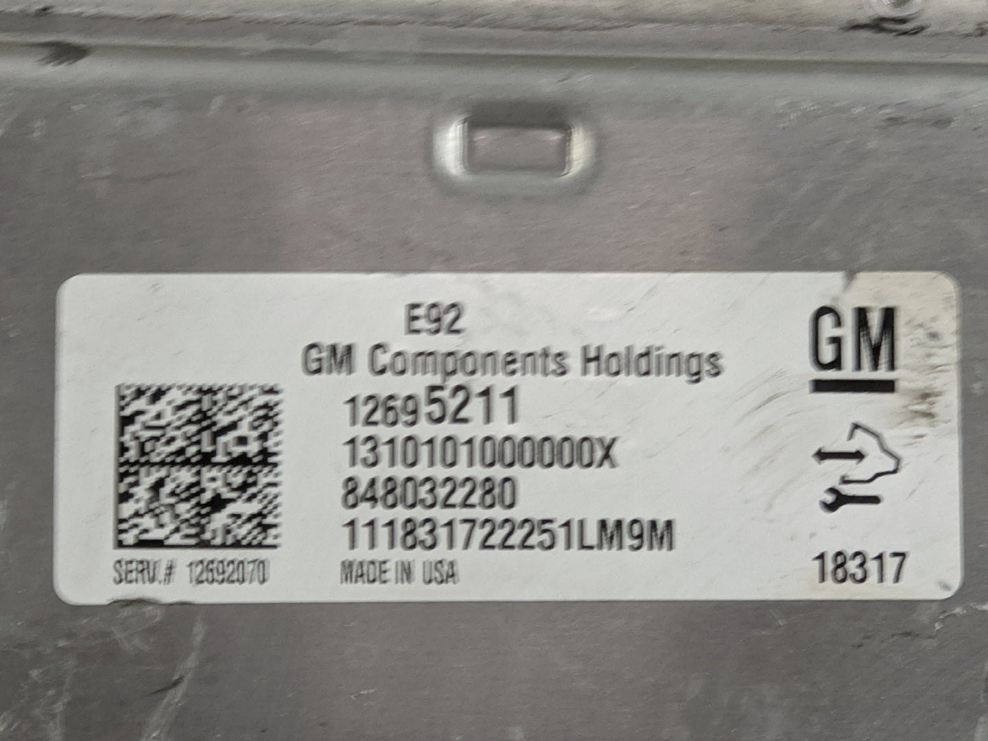 2019 Chevrolet Silverado 1500 PCM Engine Control Computer ECU ECM PCU OEM P/N:12695211 12592070 Fits Fits 2018 2020 2021 OEM
