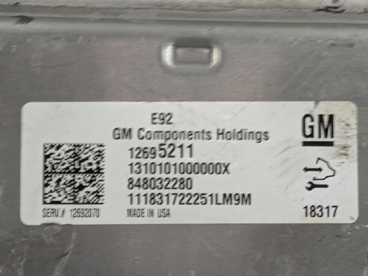 2019 Chevrolet Silverado 1500 PCM Engine Control Computer ECU ECM PCU OEM P/N:12695211 12592070 Fits Fits 2018 2020 2021 OEM