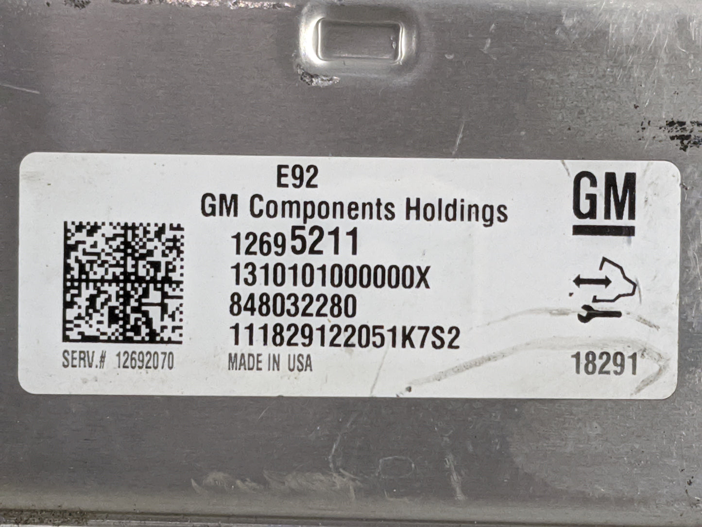 2019 Chevrolet Silverado 1500 PCM Engine Control Computer ECU ECM PCU OEM P/N:12695211 12692070 Fits Fits 2018 2020 2021 OEM