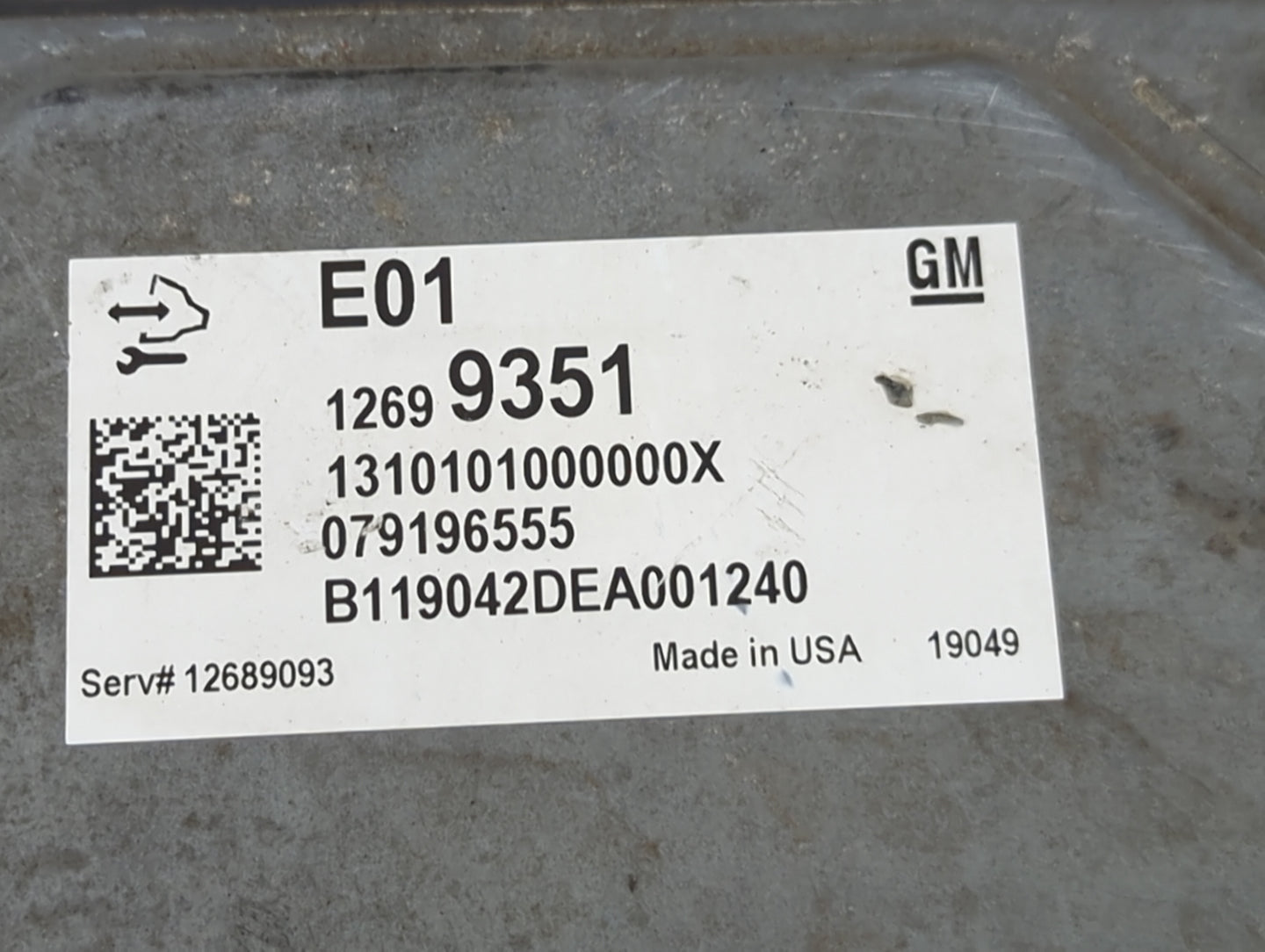2019-2020 Chevrolet Silverado 1500 PCM Engine Control Computer ECU ECM PCU OEM P/N:12699351 12689093 Fits Fits 2019 2020 OEM