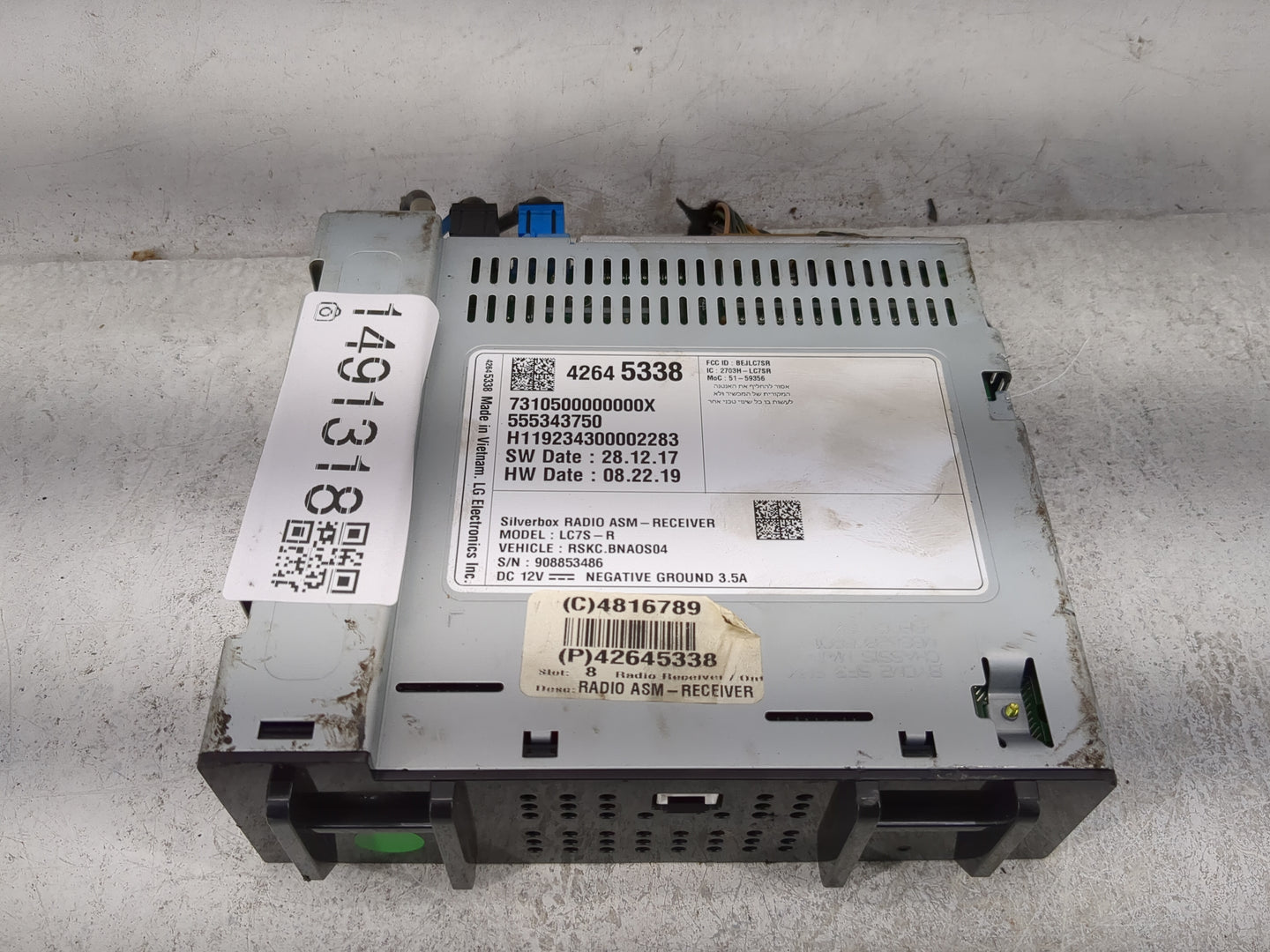 2018 Chevrolet Silverado 1500 Radio AM FM Cd Player Receiver Replacement P/N:42645338 555343750, H119234300002283 Fits Fits 