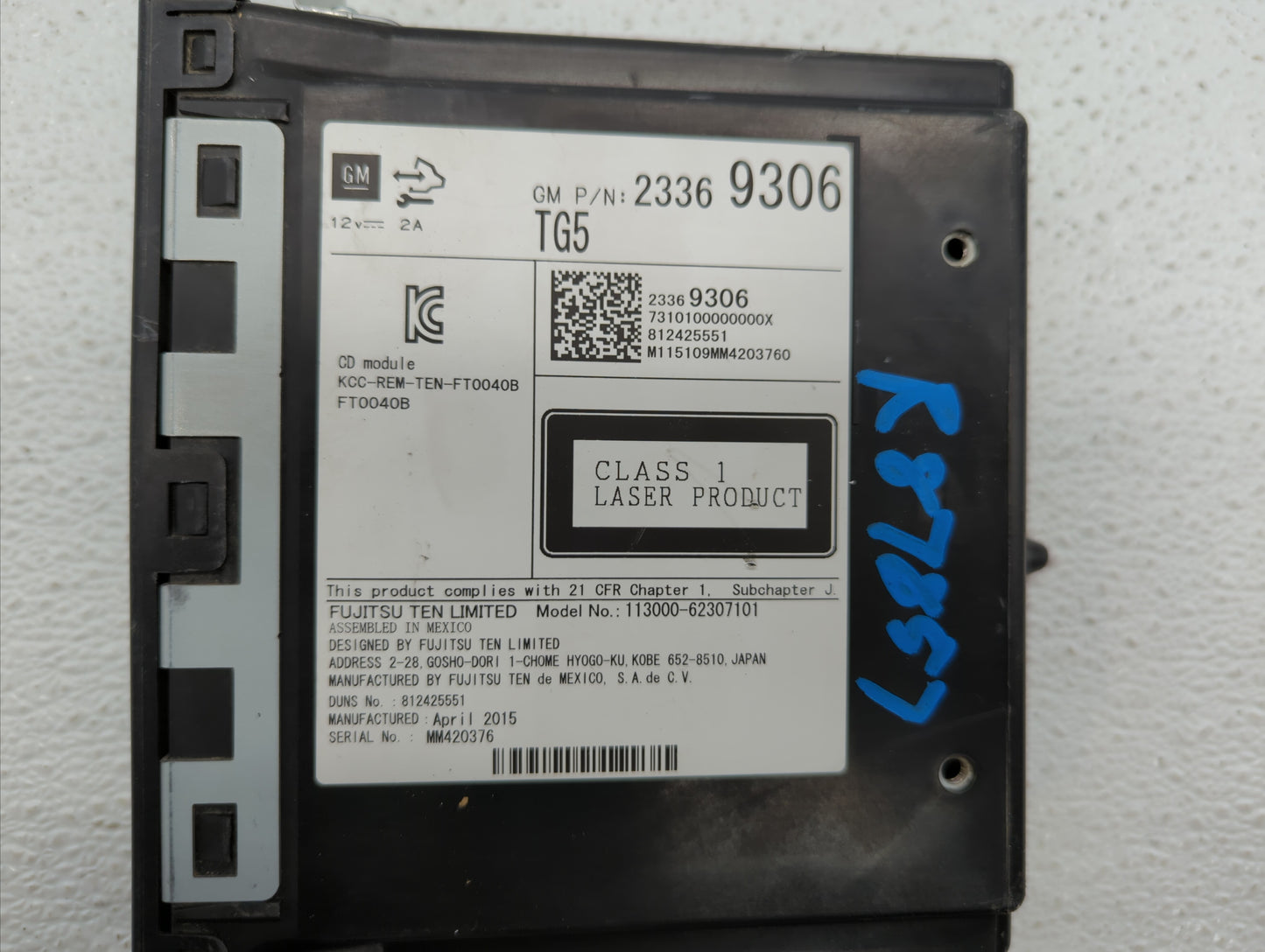 2015-2019 Chevrolet Silverado 1500 Radio AM FM Cd Player Receiver Replacement P/N:23369306 13594481 Fits OEM Used Auto Parts