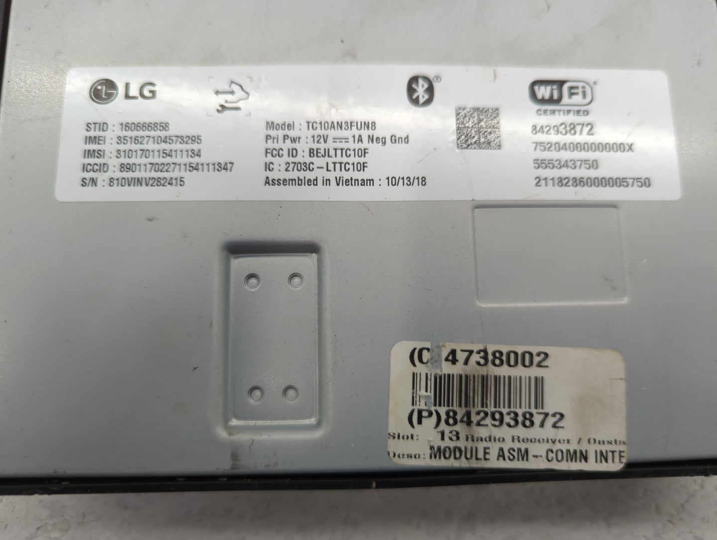 2019 Chevrolet Silverado 1500 Ld Radio AM FM Cd Player Receiver Replacement P/N:84293872 Fits Fits 2016 2017 2018 OEM Used A
