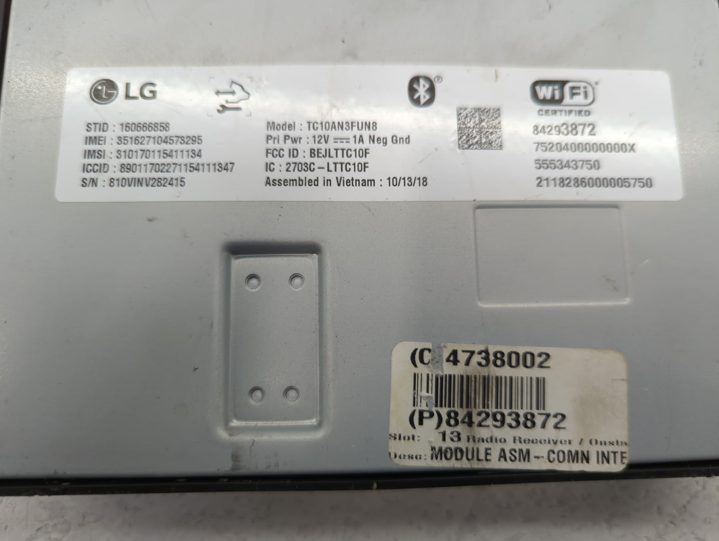 2019 Chevrolet Silverado 1500 Ld Radio AM FM Cd Player Receiver Replacement P/N:84293872 Fits Fits 2016 2017 2018 OEM Used A
