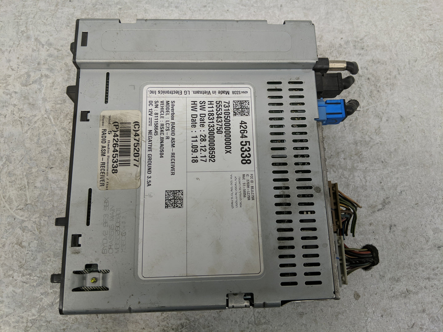 2018 Chevrolet Silverado 2500 Radio AM FM Cd Player Receiver Replacement P/N:8L1X0645-158645 Fits Fits 2019 2020 2021 OEM Us