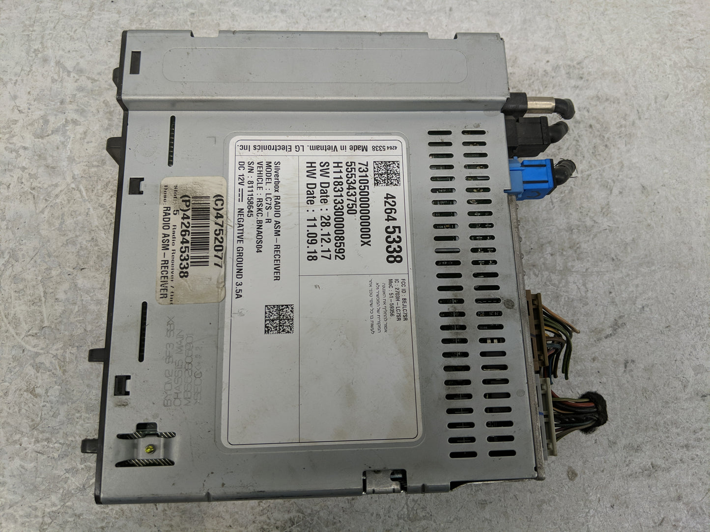 2018 Chevrolet Silverado 2500 Radio AM FM Cd Player Receiver Replacement P/N:8L1X0645-158645 Fits Fits 2019 2020 2021 OEM Us
