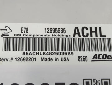 2017-2019 Chevrolet Sonic PCM Engine Control Computer ECU ECM PCU OEM P/N:12695536 12692201 Fits Fits 2017 2018 2019 2020 2021 OEM Used Auto Parts