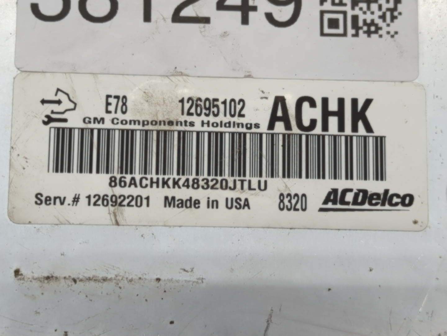 2017-2018 Chevrolet Sonic PCM Engine Control Computer ECU ECM PCU OEM P/N:12692201 12695536 Fits Fits 2017 2018 2019 OEM Use