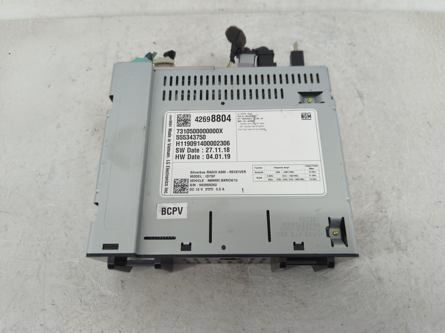 2019 Chevrolet Spark Radio AM FM Cd Player Receiver Replacement P/N:42698804 Fits OEM Used Auto Parts - Oemusedautoparts1.co