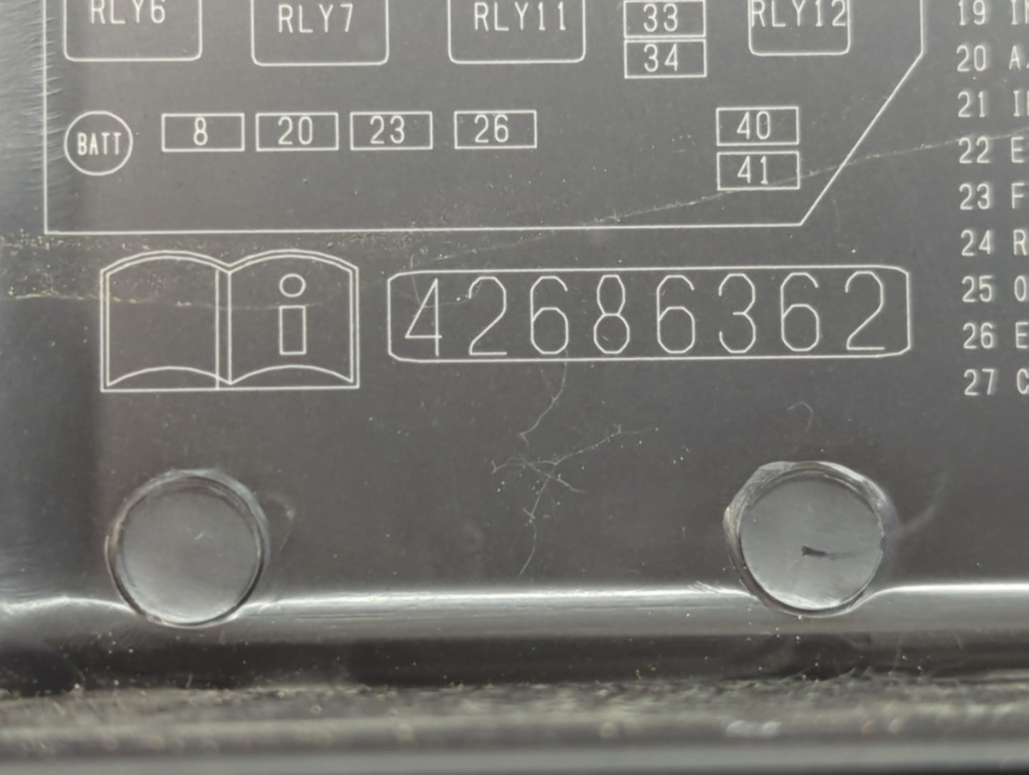 2017-2019 Chevrolet Spark Fusebox Fuse Box Panel Relay Module P/N:42686362 Fits Fits 2017 2018 2019 OEM Used Auto Parts - Oe