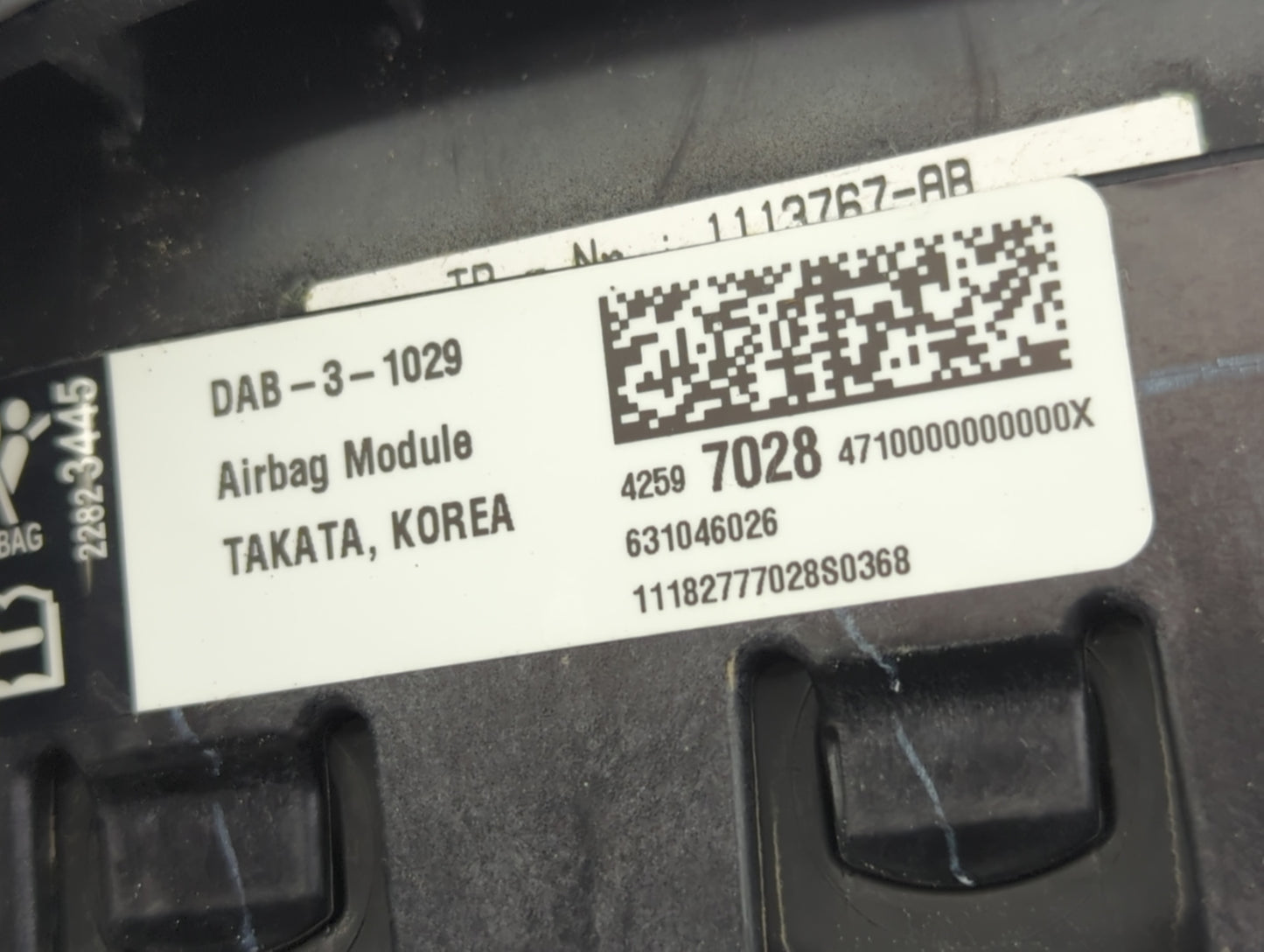 2019 Chevrolet Spark Air Bag Driver Left Steering Wheel Mounted P/N:DAB-3-1029 1113767-AB Fits OEM Used Auto Parts - Oemused