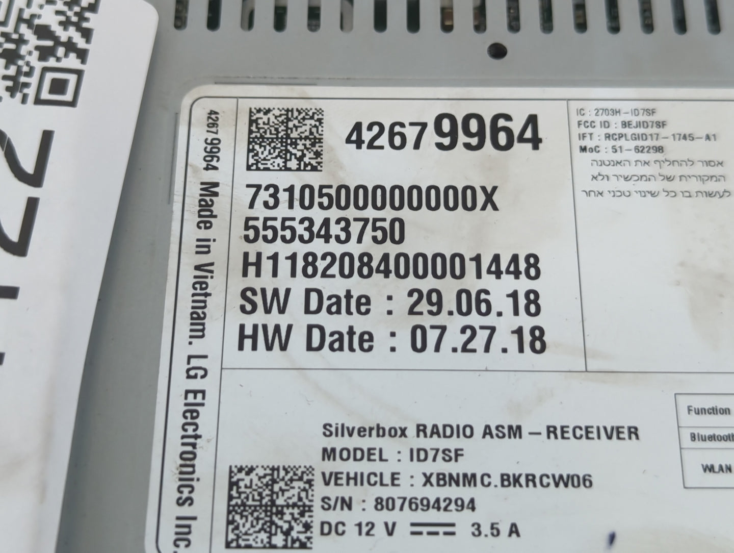 2019-2019 Chevrolet Spark Am Fm Cd Player Radio Receiver - Oemusedautoparts1.com