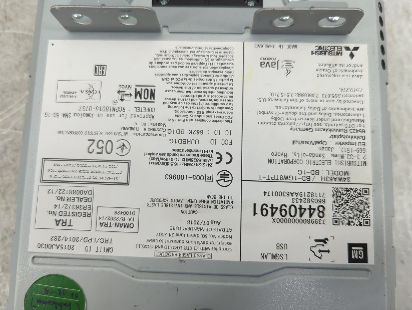 2016-2018 Chevrolet Suburban Radio AM FM Cd Player Receiver Replacement P/N:84409491 BD-1G Fits Fits 2016 2017 2018 2019 202