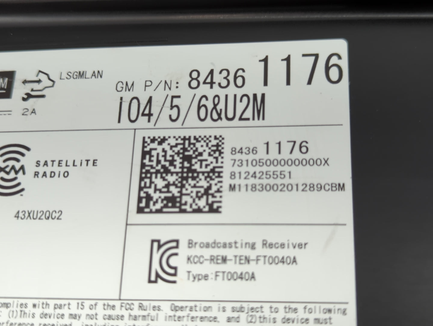 2019 Chevrolet Suburban 1500 Radio AM FM Cd Player Receiver Replacement P/N:84278528 Fits Fits 2016 2017 2018 2020 OEM Used 