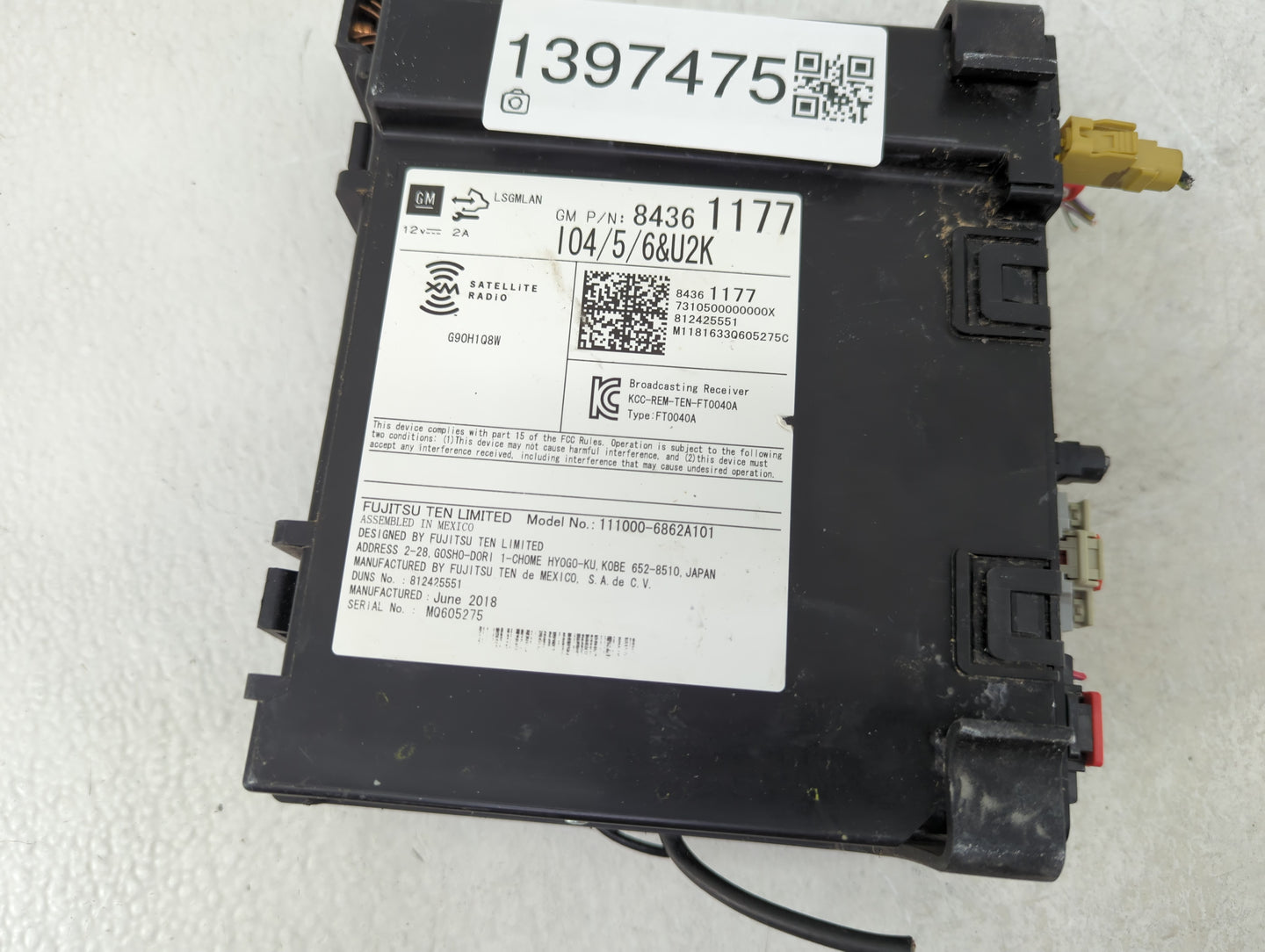 2018-2021 Chevrolet Traverse Radio AM FM Cd Player Receiver Replacement P/N:84361177 Fits Fits 2018 2019 2020 2021 OEM Used 